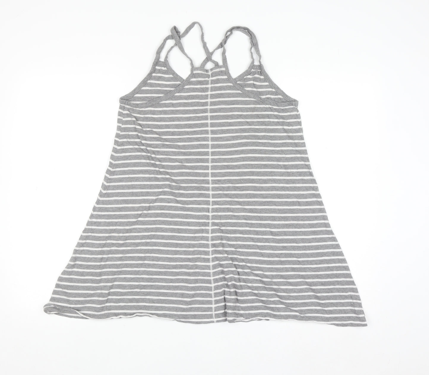 FatFace Women's Grey Striped Cotton Modal Camisole Tank Top Size 12