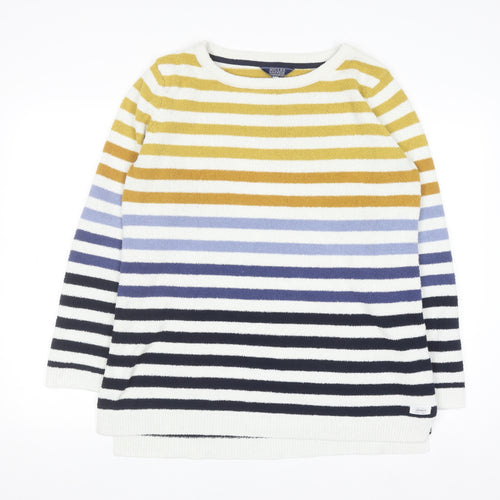 Joules Womens Multicoloured Striped Crew Neck Pullover Jumper Size 12
