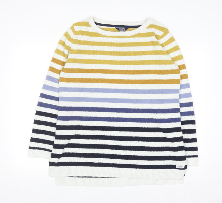 Joules Womens Multicoloured Striped Crew Neck Pullover Jumper Size 12