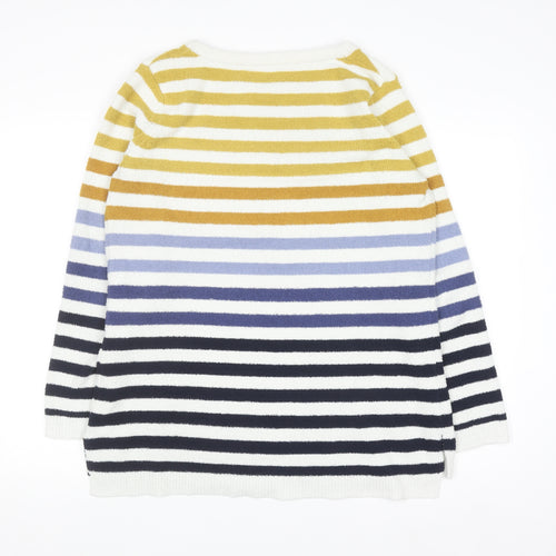 Joules Womens Multicoloured Striped Crew Neck Pullover Jumper Size 12