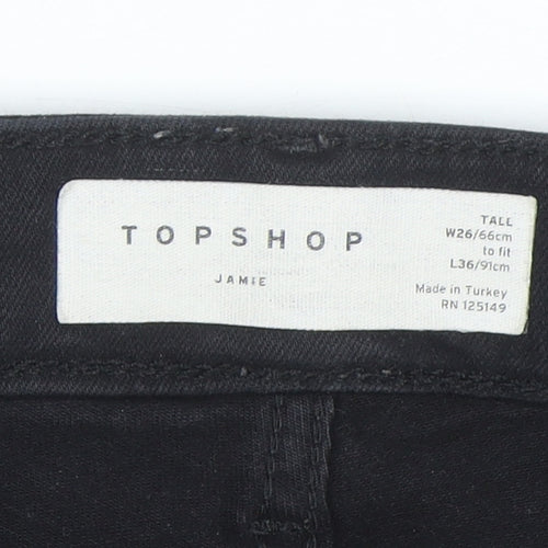 Topshop Women’s Black Jamie Skinny Jeans Tall W26 L36