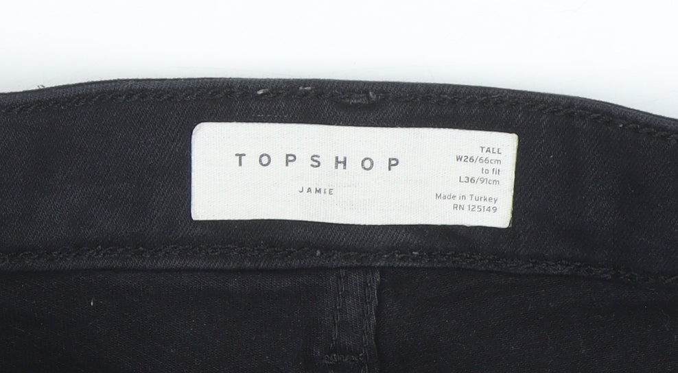 Topshop Women’s Black Jamie Skinny Jeans Tall W26 L36