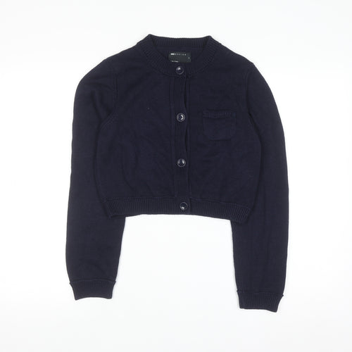 ASOS DESIGN Women's Navy Blue Cropped Cardigan Size S