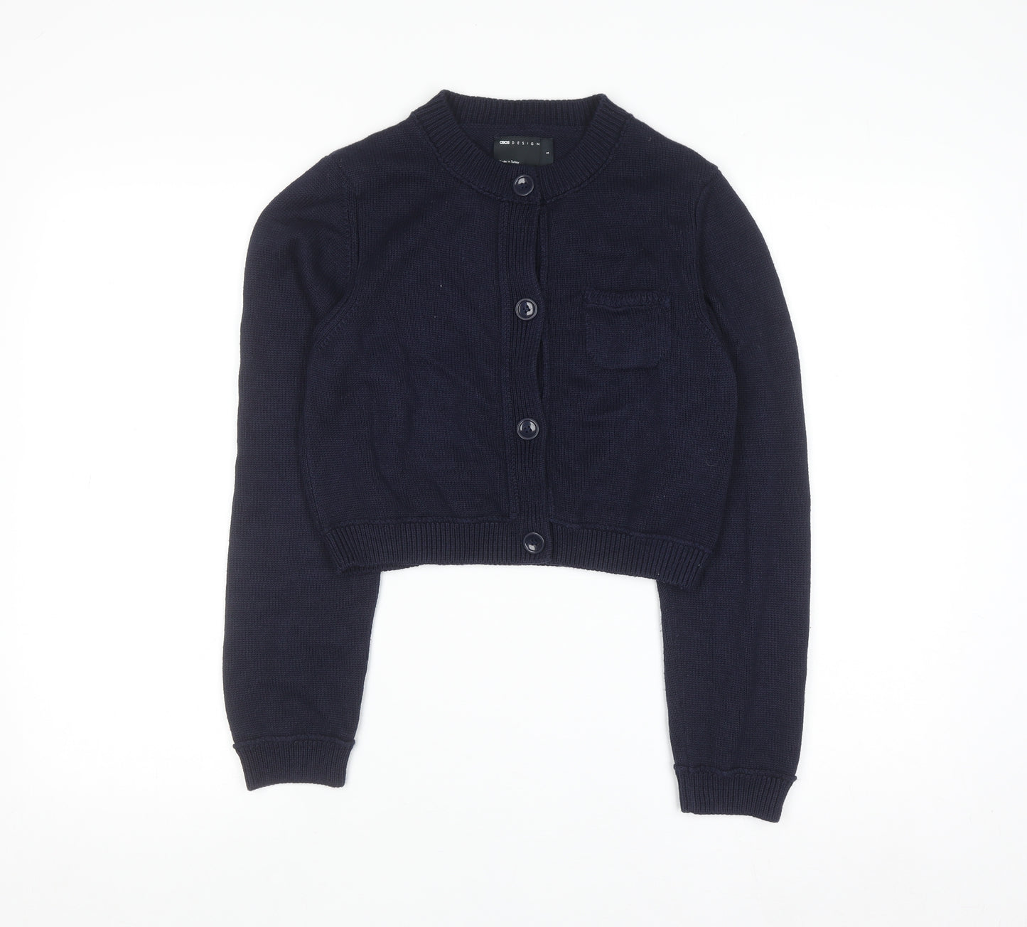 ASOS DESIGN Women's Navy Blue Cropped Cardigan Size S