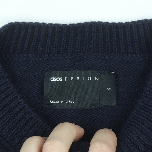 ASOS DESIGN Women's Navy Blue Cropped Cardigan Size S