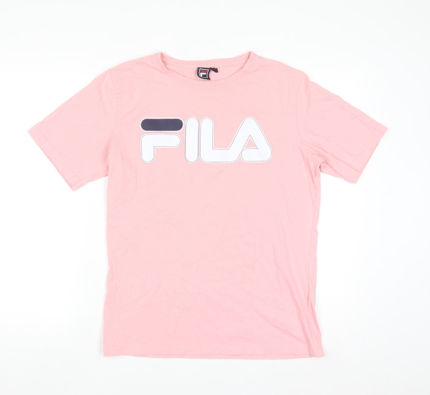 FILA Womens Pink Cotton Short Sleeve Basic Logo T-Shirt Size M