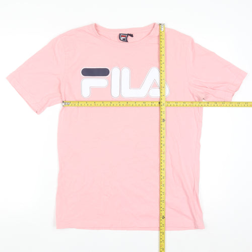 FILA Womens Pink Cotton Short Sleeve Basic Logo T-Shirt Size M