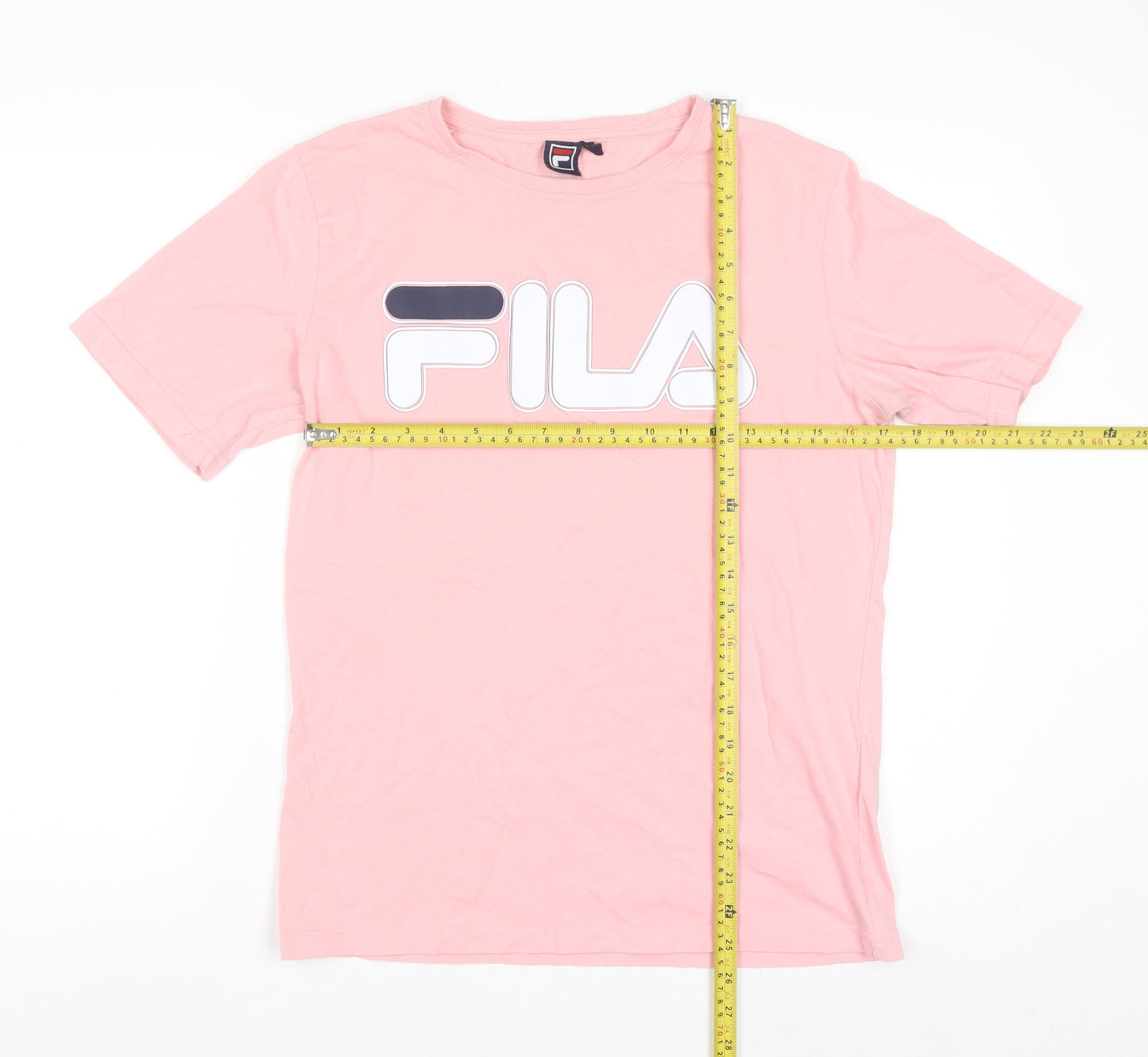 FILA Womens Pink Cotton Short Sleeve Basic Logo T-Shirt Size M