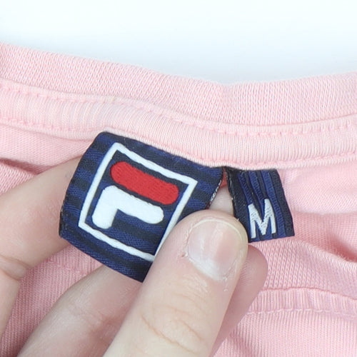 FILA Womens Pink Cotton Short Sleeve Basic Logo T-Shirt Size M