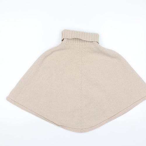Monsoon Women's Beige Lambswool Roll Neck Cape Jumper S