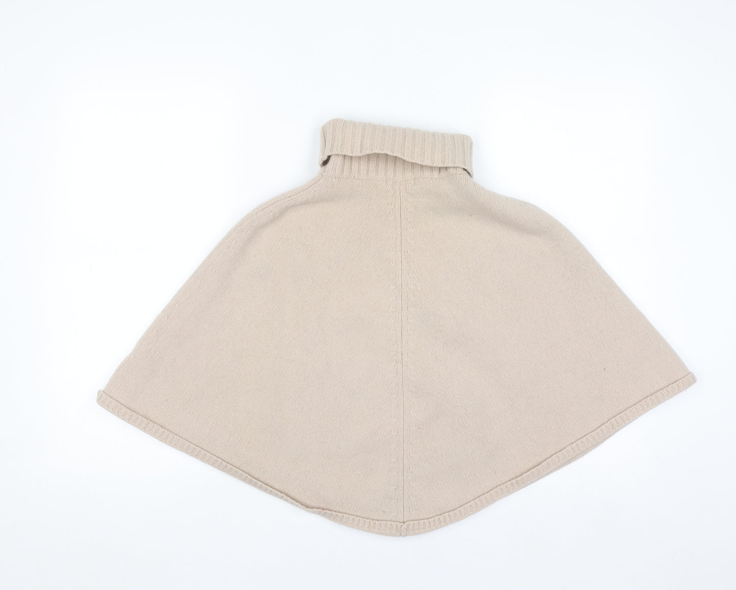 Monsoon Women's Beige Lambswool Roll Neck Cape Jumper S