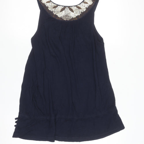 Monsoon Women’s Blue Beaded Tunic Tank Top Size 12