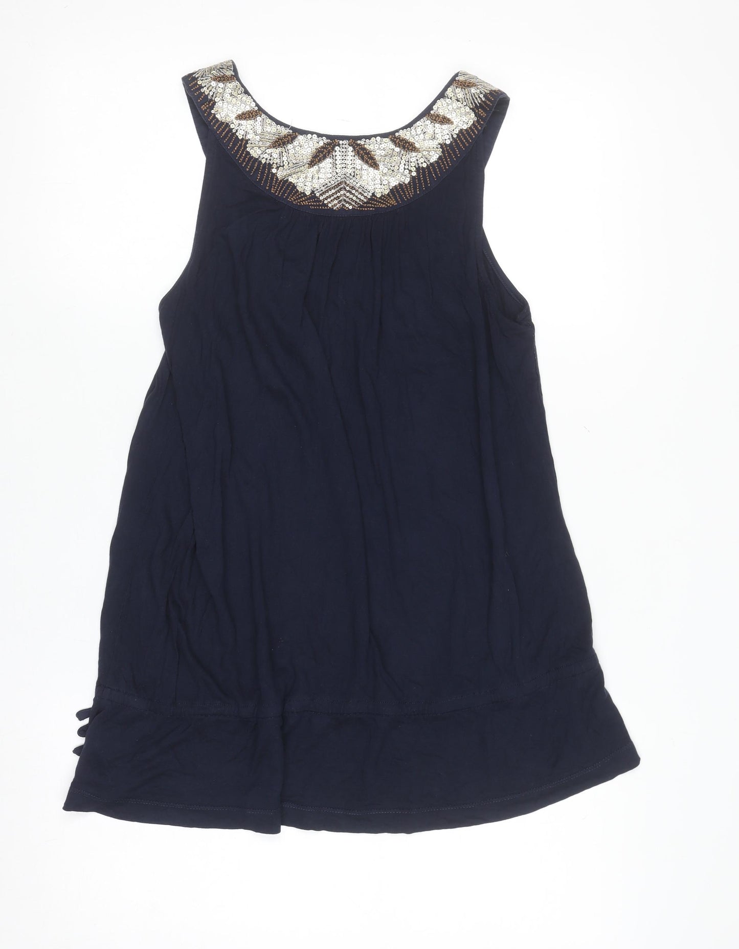 Monsoon Women’s Blue Beaded Tunic Tank Top Size 12