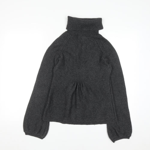 Warehouse Women’s Grey Roll Neck Cable Knit Wool Jumper UK 6