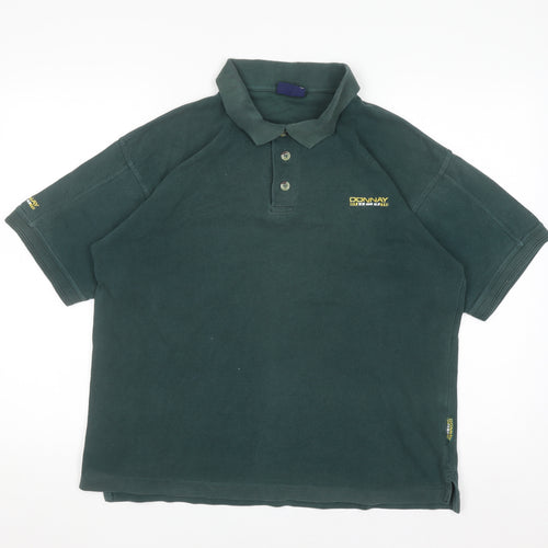 Donnay International Men's Green Cotton Short Sleeve Polo Shirt M