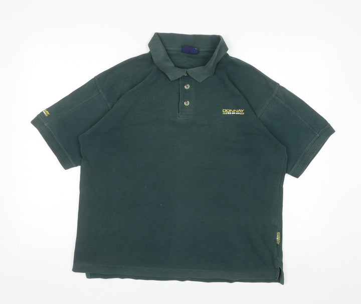 Donnay International Men's Green Cotton Short Sleeve Polo Shirt M
