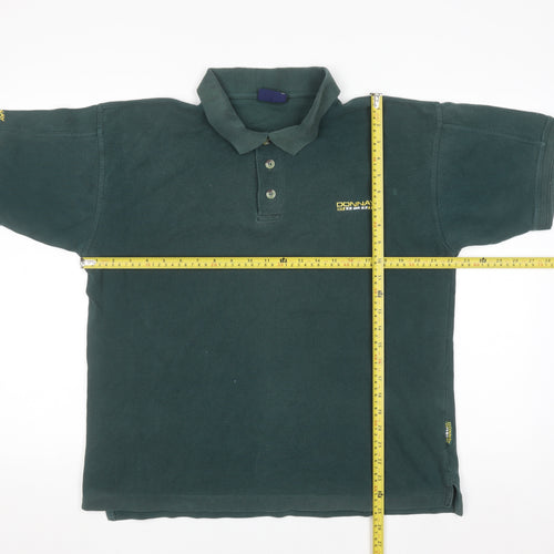 Donnay International Men's Green Cotton Short Sleeve Polo Shirt M