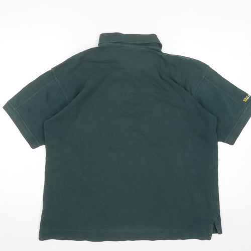 Donnay International Men's Green Cotton Short Sleeve Polo Shirt M