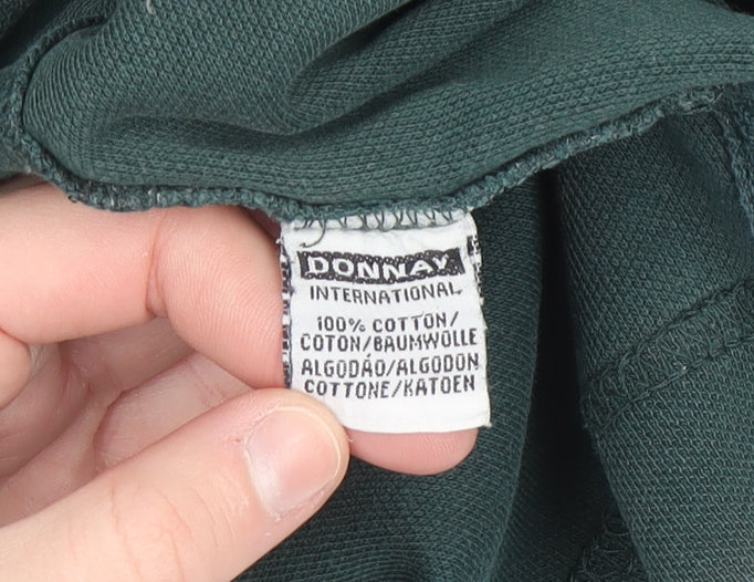Donnay International Men's Green Cotton Short Sleeve Polo Shirt M