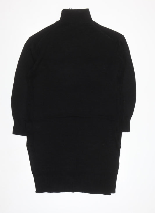 Brave Soul Women’s Black Roll Neck Tunic Jumper Size 12