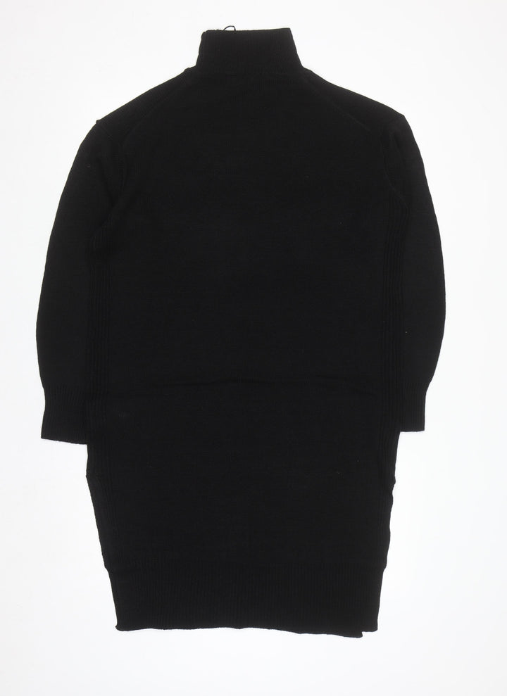 Brave Soul Women’s Black Roll Neck Tunic Jumper Size 12