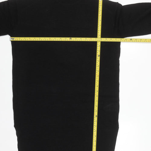 Brave Soul Women’s Black Roll Neck Tunic Jumper Size 12