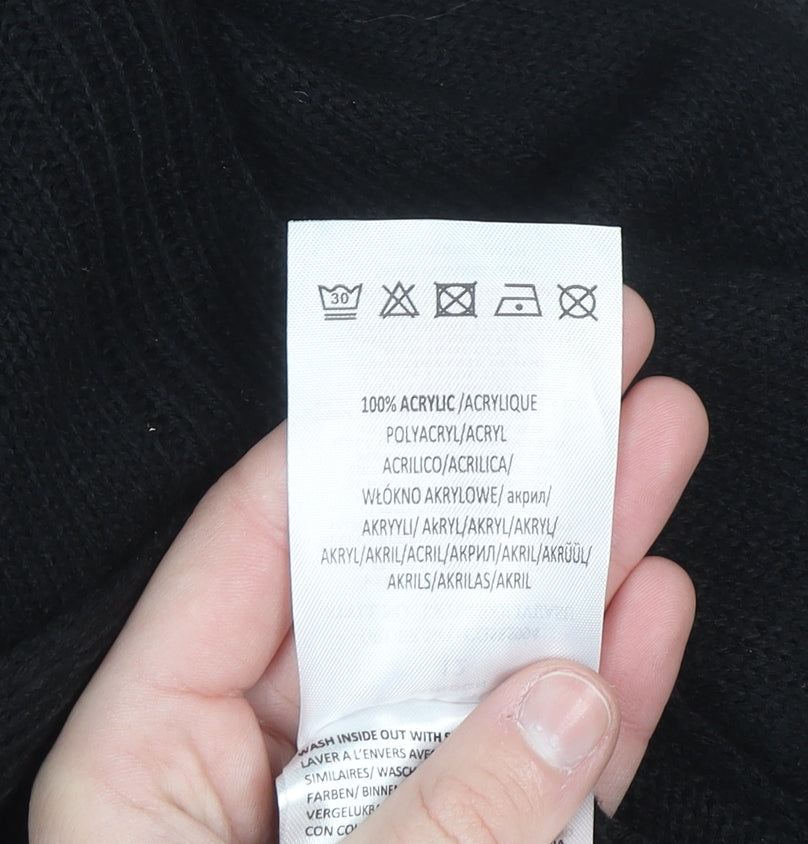 Brave Soul Women’s Black Roll Neck Tunic Jumper Size 12