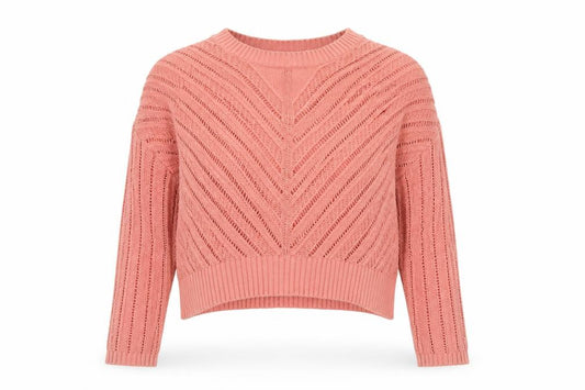 Front view of Old Navy Women Pink Open-Knit Cotton jumper XL