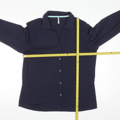 Rohan Women Blue Size 16 Button-Up Travel Shirt Long Sleeve