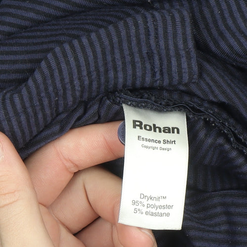 Rohan Women Blue Size 16 Button-Up Travel Shirt Long Sleeve