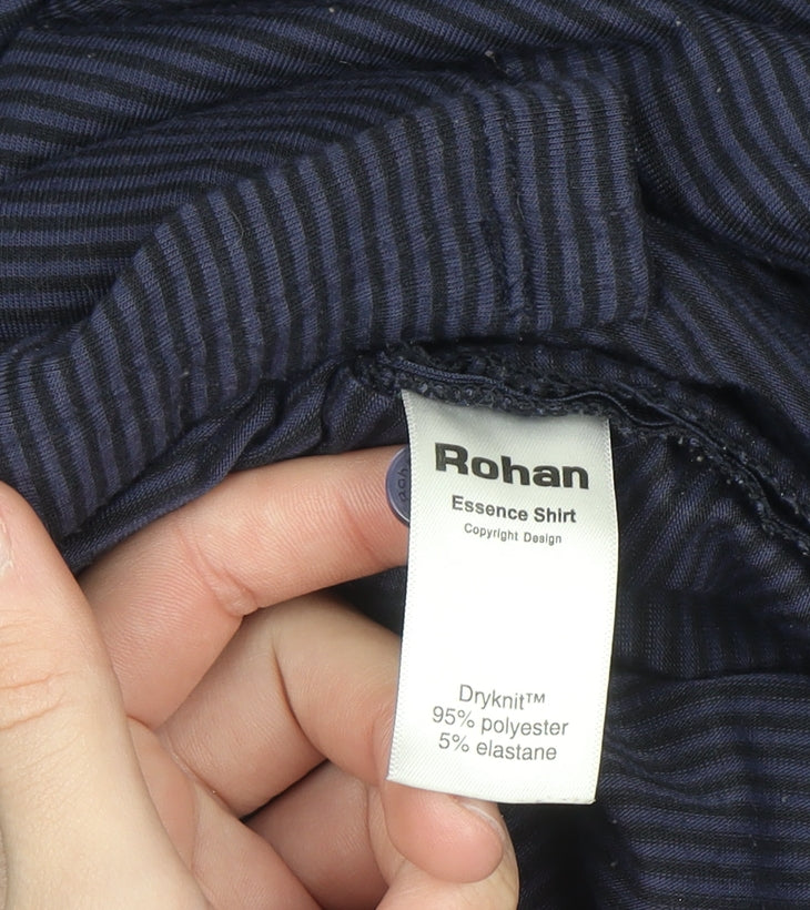 Rohan Women Blue Size 16 Button-Up Travel Shirt Long Sleeve