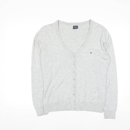 Tommy Hilfiger Men’s Grey Cotton V-Neck Cardigan XL