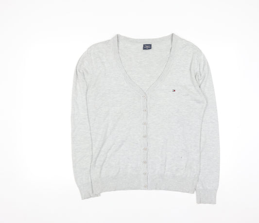 Tommy Hilfiger Men’s Grey Cotton V-Neck Cardigan XL