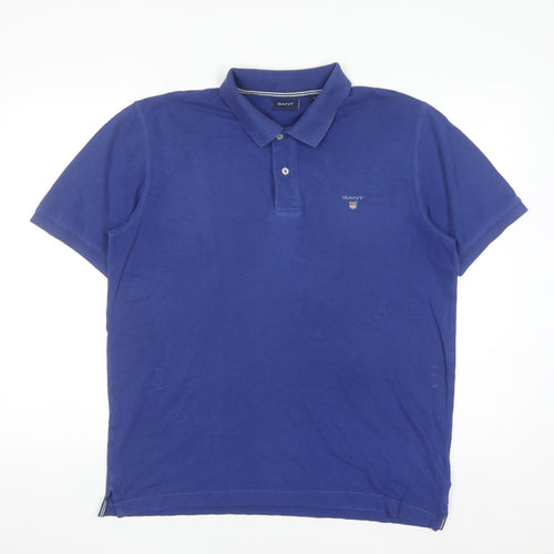 GANT Men's Blue Cotton Short Sleeve Polo Shirt Size L