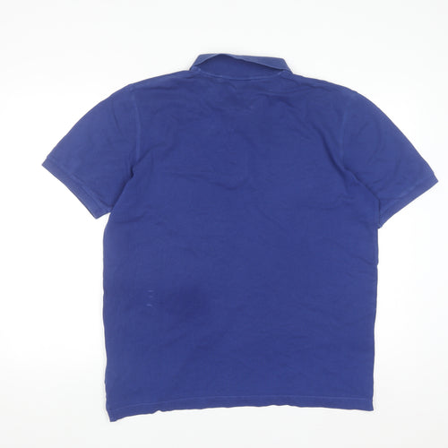 GANT Men's Blue Cotton Short Sleeve Polo Shirt Size L