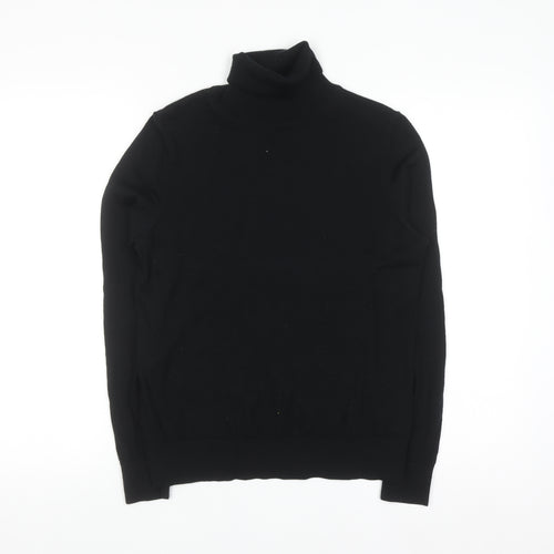 Marks and Spencer Women’s Black Merino Wool Roll Neck Jumper Size 10
