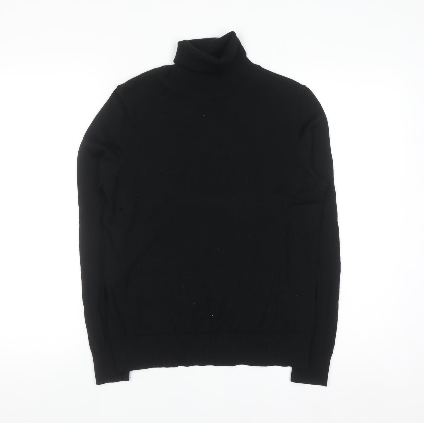 Marks and Spencer Women’s Black Merino Wool Roll Neck Jumper Size 10