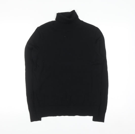 Marks and Spencer Women’s Black Merino Wool Roll Neck Jumper Size 10