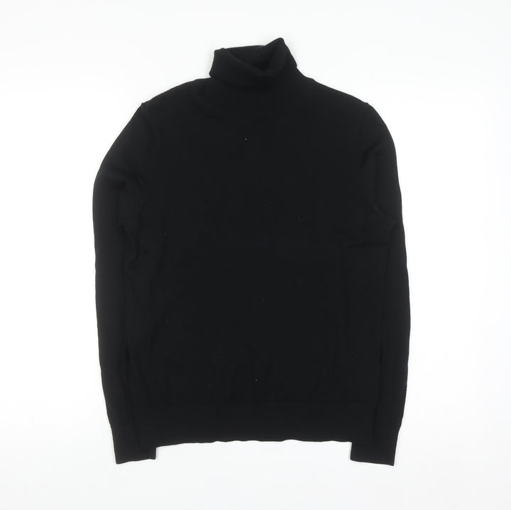Marks and Spencer Women’s Black Merino Wool Roll Neck Jumper Size 10