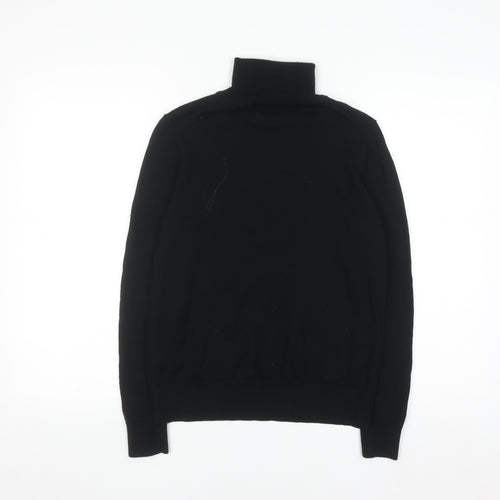 Marks and Spencer Women’s Black Merino Wool Roll Neck Jumper Size 10