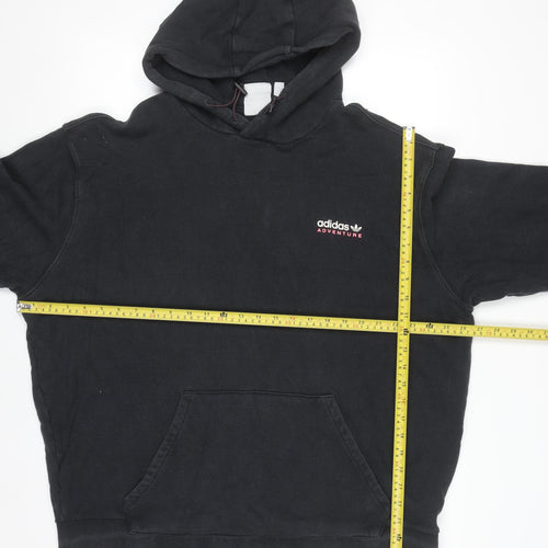 Adidas Adventure Black Cotton Hoodie Womens XL Pullover Logo Sweatshirt