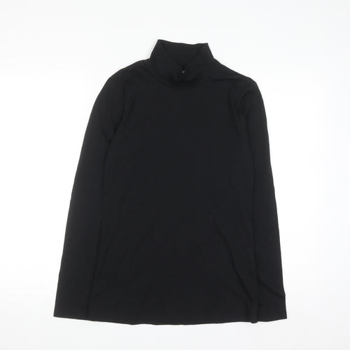 Marks and Spencer Women Black Roll Neck Long Sleeve Jersey Top Size 10