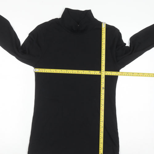Marks and Spencer Women Black Roll Neck Long Sleeve Jersey Top Size 10