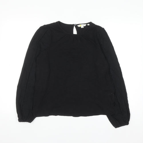 Boden Women's Black 100% Cotton Long Sleeve Blouse UK 12