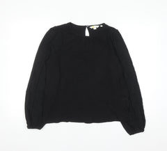 Boden Women's Black 100% Cotton Long Sleeve Blouse UK 12