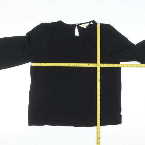 Boden Women's Black 100% Cotton Long Sleeve Blouse UK 12