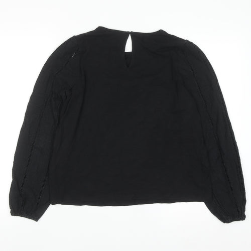 Boden Women's Black 100% Cotton Long Sleeve Blouse UK 12