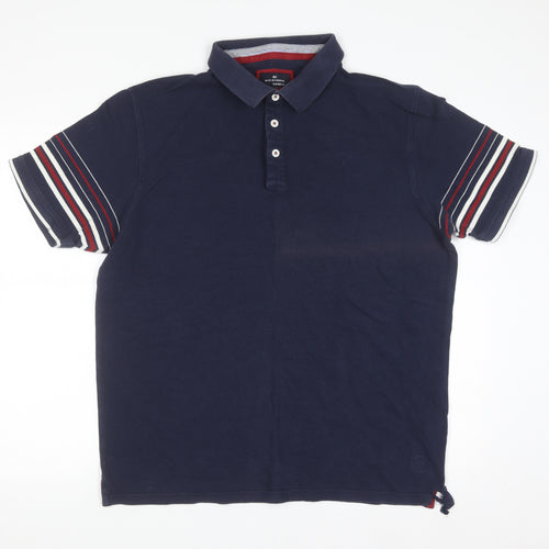 Marks and Spencer Blue Harbour Men's Blue XL Cotton Polo Shirt