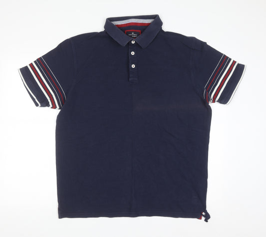 Marks and Spencer Blue Harbour Men's Blue XL Cotton Polo Shirt
