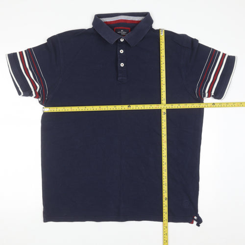 Marks and Spencer Blue Harbour Men's Blue XL Cotton Polo Shirt